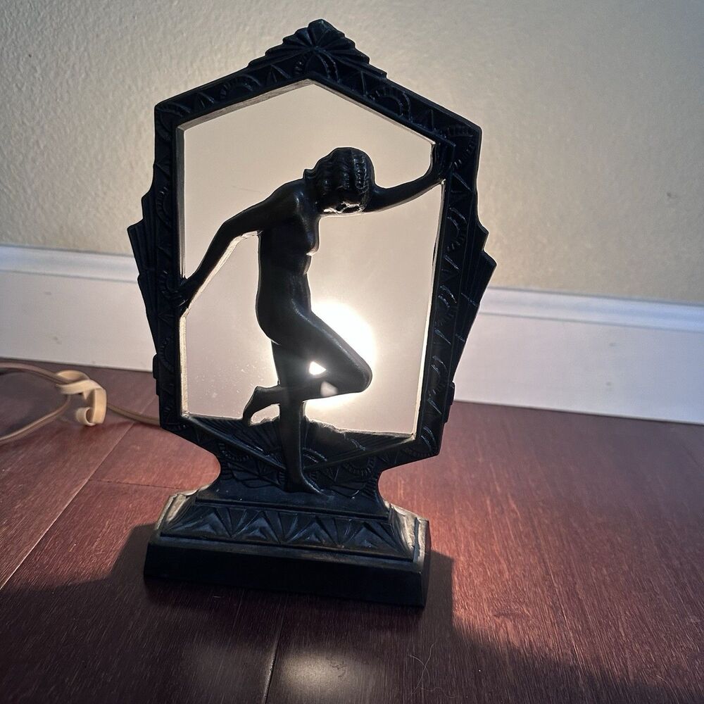 Billings Art Deco Nude Lady Nymph Lamp Art Nouveau Frankart Style Mold Recast